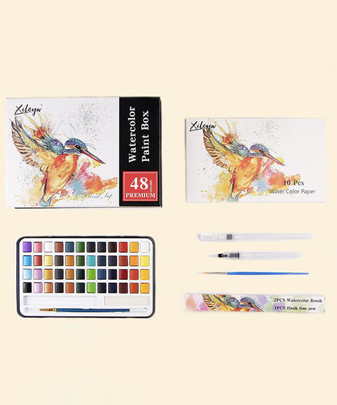 48 Colors Watercolor Paint Set With Gift Box