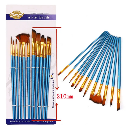 12pcs Acrylic Paint Brushes Set Nylon Hair Artist Paintbrushes Professional Painting Brushes