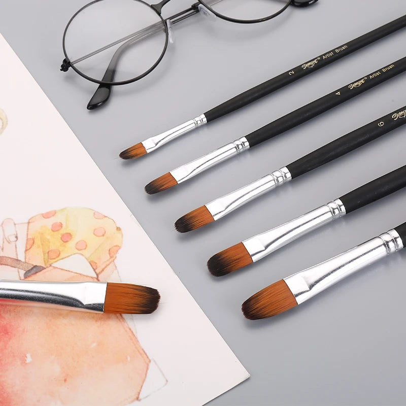 12pcs Acrylic Paint Brushes Set Nylon Hair Artist Paintbrushes Professional Painting Brushes