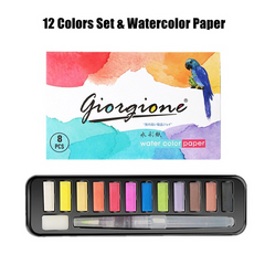 Colors Pigment for Watercolor Painting with Paint Brush&amp;Watercolor Paper Painting Set