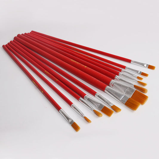 12pcs Art Watercolor Gouache Paint Brushes Nylon Hair Painting Brush Set Art Supplies