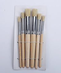 6 Pcs Natural Bristles Wooden Stencil Brush Set