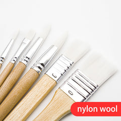 6 Pcs Oil Painting Nylon Board Brush