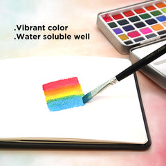 50 Solid Watercolors Paint Set Water Color Kit with Paint Brush