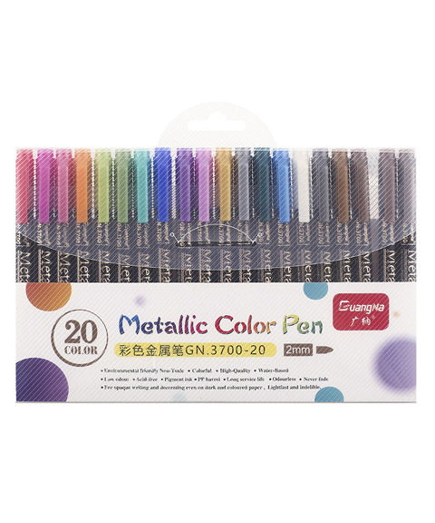 20 Pcs Medium Tip Calligraphy Metallic Pens