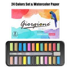 Colors Pigment for Watercolor Painting with Paint Brush&amp;Watercolor Paper Painting Set