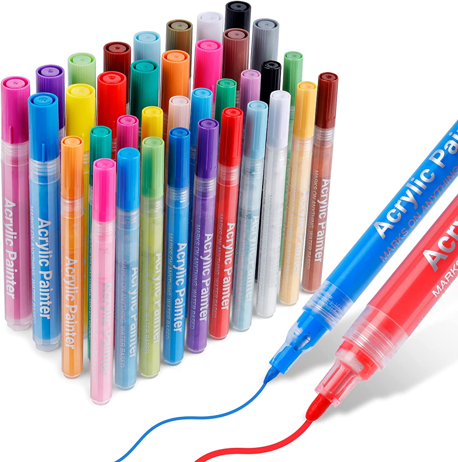 Acrylic Paint Markers Pen 12/24/36 Colors  Acrylic Paint Marker Pens Set