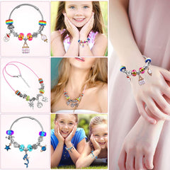 112 Pcs Christmas Jewerly Making Kit Charm Bracelets Kit with Beads, Jewelry Charms, Bracelets for DIY Craft, Jewelry Gift for Adults and Kids