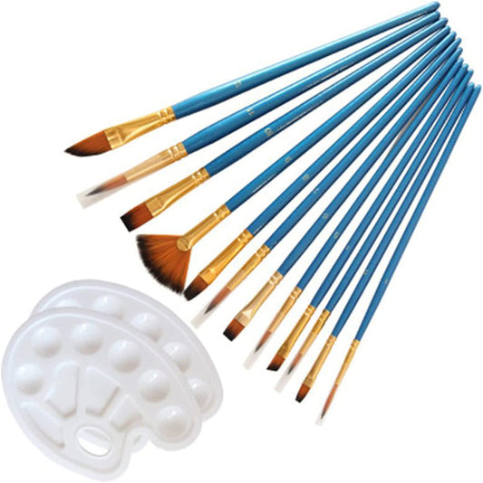 14 Pcs Nylon Hair Artist Paint Brushes Set