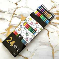 24 Colors Metallic Pencil Colored Drawing Pencil Set