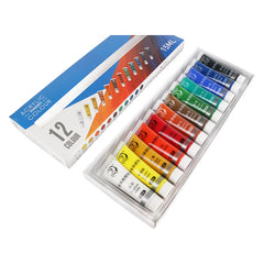 12/24 Colors Professional Acrylic Paints 15ml Tubes Drawing Painting Pigment Hand-painted Wall Paint for Artist DIY