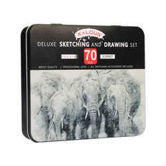 70Pcs Set Sketching Drawing Pencils Set With Metal Box