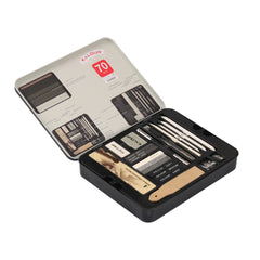 70Pcs Set Sketching Drawing Pencils Set With Metal Box