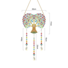 5D Diamond Painting Mandala Flowers Wind Chime DIY Diamond Art Kit for Christmas Wall Home Decor