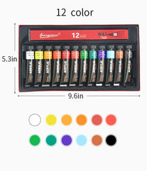 12/24 Color 12ml Tube Waterproof Acrylic Paint Set Suitable Perfect for Painting For Fabric Painting Hand Painted Artist Children Supplies