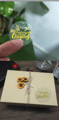 500pcs/roll Rose Gold Merry Christmas Stickers Round Labels Kraft Paper Xmas Gifts Box Labels Decorations New Year Sealing Label Stickers For Party DIY Packaging Stationery Stickers