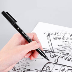 Refillable Black Ink Fineliner Waterproof Drawing Marker Pen Set