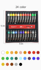 12/24 Color 12ml Tube Waterproof Acrylic Paint Set Suitable Perfect for Painting For Fabric Painting Hand Painted Artist Children Supplies