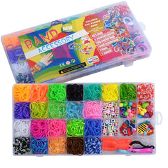 Colorful Loom Rubber Bands Kit, DIY Rainbow Rubber Bands Twist Band Set, Rubber Bands Bracelet Making Kit 1500 Rubber Bands with 32 Colours for Children Crafting Friendship Bracelet Weaving