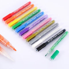 0.7 MM Acrylic Paint Marker Pen 12/18/24/36/48 Colors Set Water-based Paint Pen DIY Ceramic Graffiti Pen Acrylic Paint Marker Used for Christmas Art Rock Glass Canvas Metal Ceramic Mug Wood Plastic