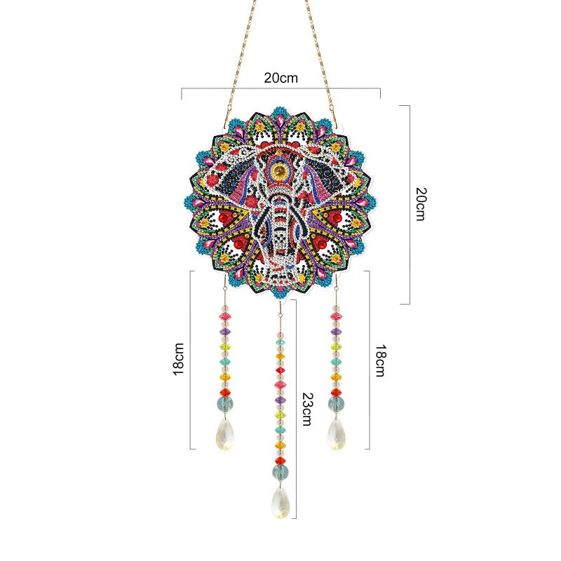 5D Diamond Painting Mandala Flowers Wind Chime DIY Diamond Art Kit for Christmas Wall Home Decor
