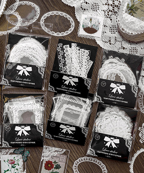 240 Pcs Lace Border Stickers Set