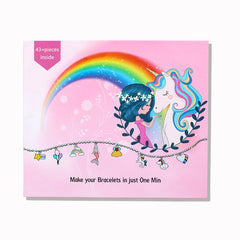  43Pcs Colorful Crystal DIY Making Kit DIY Handmade Beaded Charm Bracelet Necklaces Jewelry Making Kit with Pink Gift Box for Girls Women Valentines Birthday Gift