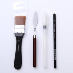 18pcs/set Nylon Hair Wooden Handle Watercolor Paint Brush Pen Scrubbing Scraper Acrylic Painting Art Paint Brushes Supplies