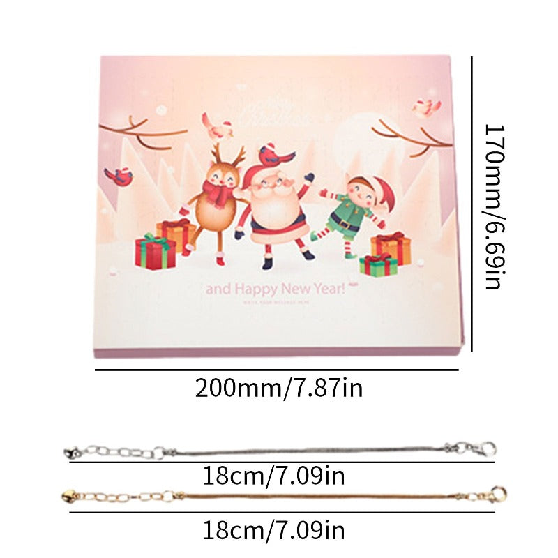 Christmas Bracelet Set Christmas Calendar Countdown Kit DIY Jewelry Making Kit Gift Kid Girl Christmas Gift
