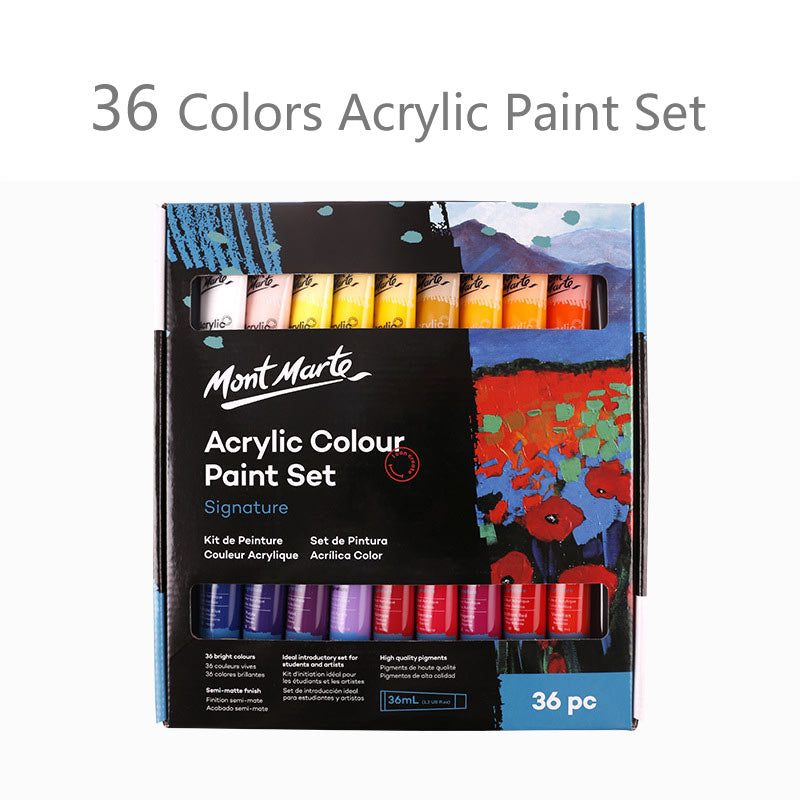 36ml Acrylic Paint Set 18/24/36/48 Colors Art Craft Paints Children's Hand-painted Graffiti Canvas Wall Painting Waterproof Professional Art Supplies