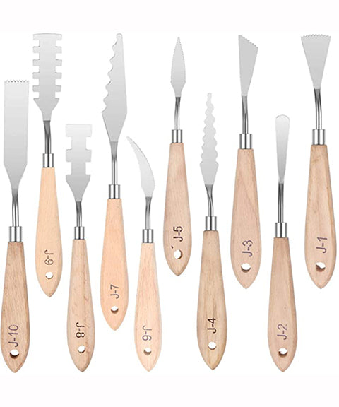 10 Pcs Professional Scraper Palette Knife Set