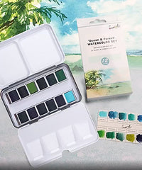 12 Colors Premium Solid Watercolor Paint Set