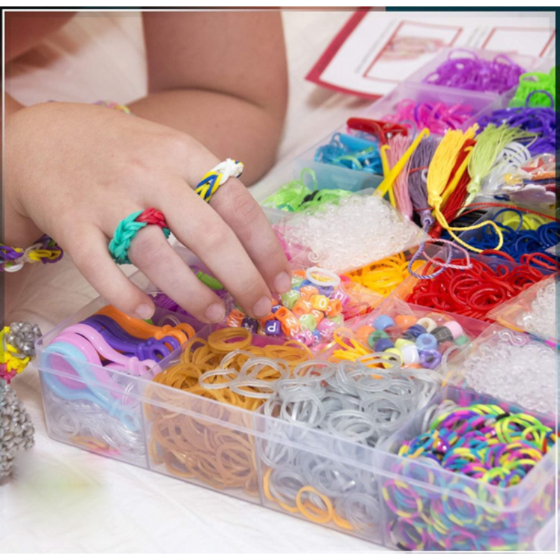 9000 Rubber Bands Loom Bands Kit Bracelet Making Kit, Rubber Bands for Bracelet Making Kit DIY Art and Craft Mega Refill kit Girls Creativity Gift to Improve Imagination 