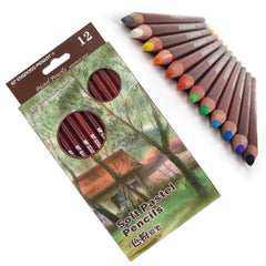 12Pcs Professional Pastel Wood Pencil Set