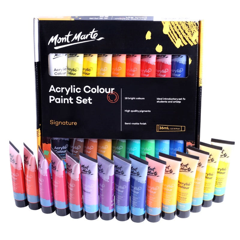 36ml Acrylic Paint Set 18/24/36/48 Colors Art Craft Paints Children's Hand-painted Graffiti Canvas Wall Painting Waterproof Professional Art Supplies