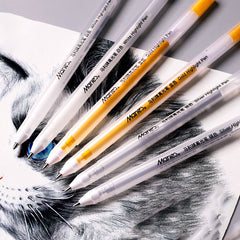 3 Pcs 0.8mm Creative White Ink Gel Pen Sketch Painting Pen Highlight Marker Pen Fine Tip for Student Stationery Drawing Art Writing School Supplies Art Hand-painted Anime Design Hook Line Pen School Stationery Supplies