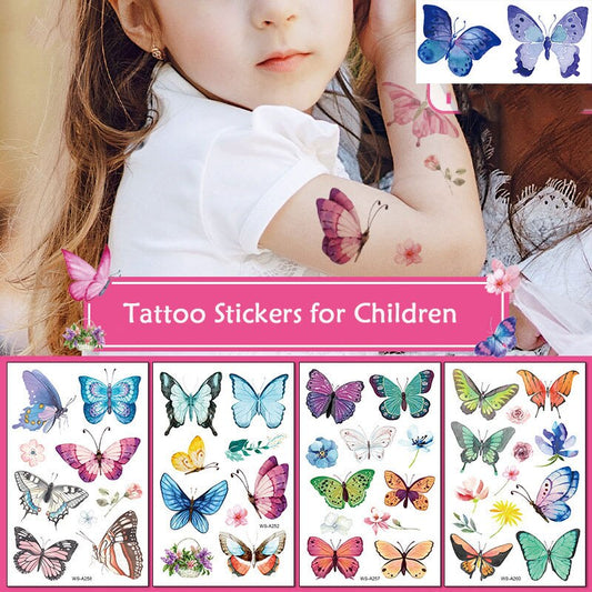 10 Pcs Butterfly Temporary Tattoo Stickers Waterproof Butterfly Temporary Stickers for Children Fake Tattoos for Kids Face Arm Leg Hands Paste Body Art 3D Sticker Waterproof for Party Favors / Gifts / Decoration