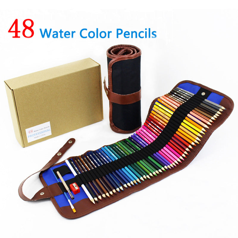 Professional Water Color Pencils 36/48/72 Colors Water Soluble Drawing Pencil Set Drawing Pencil Set Wooden Colorful Pens for School Painting Student Artist Art Supplies