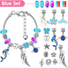 112 Pcs Christmas Jewerly Making Kit Charm Bracelets Kit with Beads, Jewelry Charms, Bracelets for DIY Craft, Jewelry Gift for Adults and Kids
