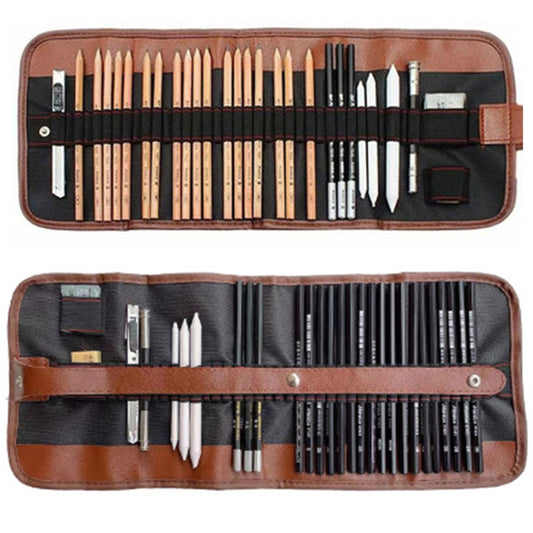 29Pcs Sketch Pencil Set Professional Drawing Pencils Bags Portable Outdoor Travel Ketching Painter School Students Art Supplies