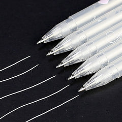 3 Pcs 0.8mm Creative White Ink Gel Pen Sketch Painting Pen Highlight Marker Pen Fine Tip for Student Stationery Drawing Art Writing School Supplies Art Hand-painted Anime Design Hook Line Pen School Stationery Supplies