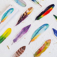 30pcs/Pack Cute Creative Colorful Feather Paper Bookmark Stationery Bookmarks Book Clip Office Accessories School Supplies