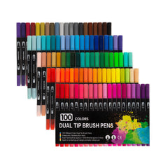 12/24/36/72/80/100/120 FineLiner Dual Tip Brush Art Markers Pen Colors Watercolor Pens For Drawing Painting Calligraphy Art Supplies