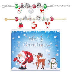 Christmas Countdown Advent Calendar DIY Charm Bracelet Necklace Jewelry Making Kit For Kids Children Xmas Gifts