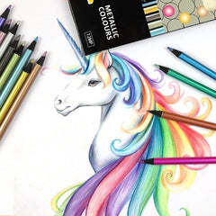 12/18 Colors Metallic Pencil Colored Drawing Pencil Sketching Pencil Painting Colored Pencils Art Supplies