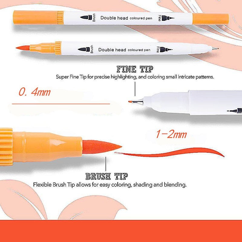12/24/36/48/60 PCS Colored Art Sketching Markers Drawing Set Double-head Watercolor paint brush pen Diary supplies Stationery