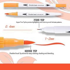 12/24/36/48/60 PCS Colored Art Sketching Markers Drawing Set Double-head Watercolor paint brush pen Diary supplies Stationery