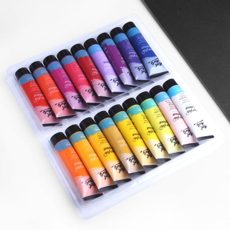 36ml Acrylic Paint Set 18/24/36/48 Colors Art Craft Paints Children's Hand-painted Graffiti Canvas Wall Painting Waterproof Professional Art Supplies