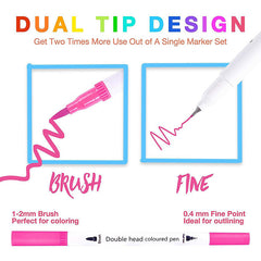 12/24/36/48/60 PCS Colored Art Sketching Markers Drawing Set Double-head Watercolor paint brush pen Diary supplies Stationery