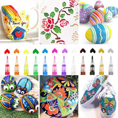 Acrylic Paint Markers 28 Color Pens Set 0.7mm Extra Fine Tip for Stones Glass Porcelain Canvas DIY Projects Quick Drying Art